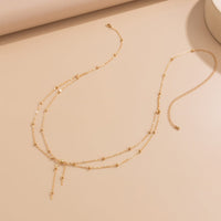 Thumbnail for Dainty Layered Gold Silver Tone Saturn Belly Chain - ArtGalleryZen