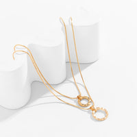 Thumbnail for Dainty Layered Metallic Halo Pendant Chain Necklace Set - ArtGalleryZen