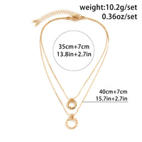 Thumbnail for Dainty Layered Metallic Halo Pendant Chain Necklace Set - ArtGalleryZen