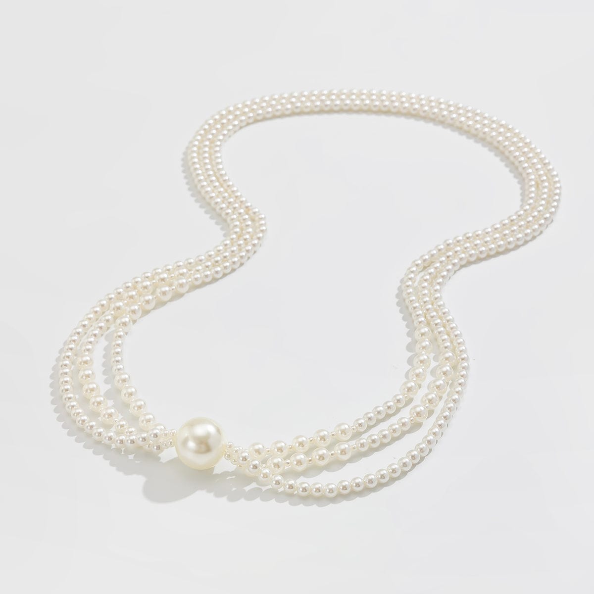 Dainty Layered Pearl Chain Necklace - ArtGalleryZen