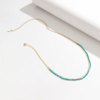 Thumbnail for Dainty Layered Rhinestone Turquoise Seed Bead Belly Chain Set - ArtGalleryZen