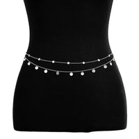 Thumbnail for Dainty Layered Sequin Tassel Saturn Belly Chain Set - ArtGalleryZen