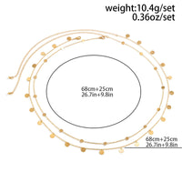 Thumbnail for Dainty Layered Sequin Tassel Saturn Belly Chain Set - ArtGalleryZen