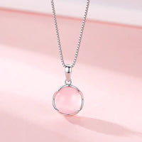 Thumbnail for Dainty Pink Crystal Pendant Necklace - ArtGalleryZen