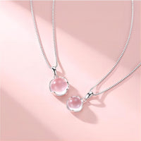 Thumbnail for Dainty Pink Crystal Pendant Necklace - ArtGalleryZen