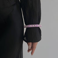 Thumbnail for Dainty Polygon Pearl Resin Bangle Bracelet - ArtGalleryZen