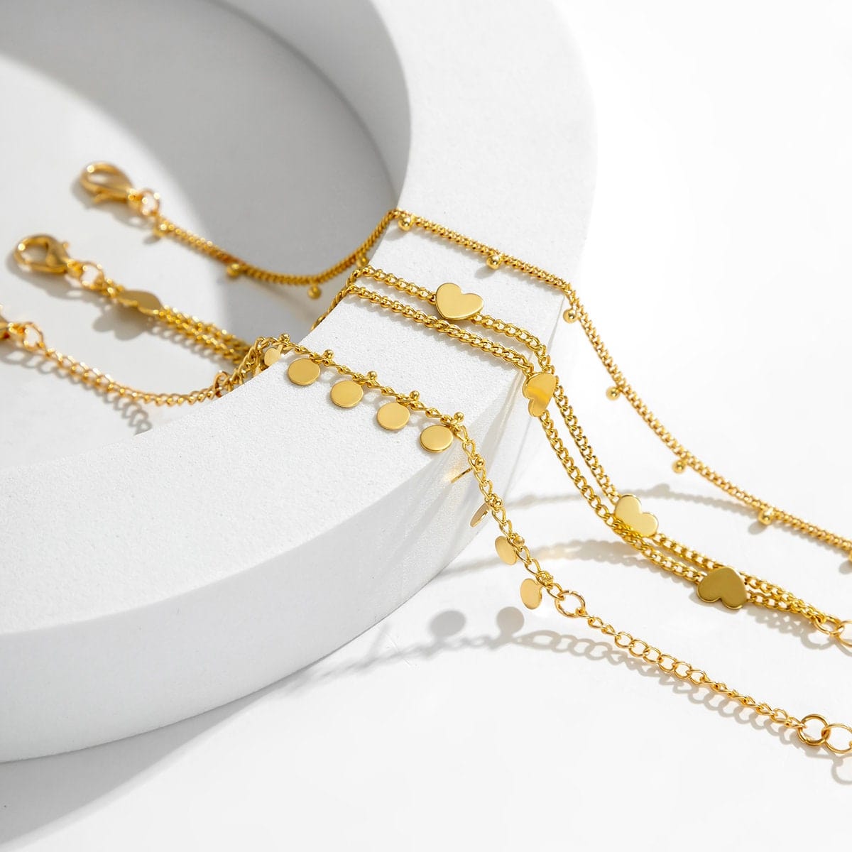 Dainty Charm Stackable Bracelet – ArtGalleryZen Sequin Heart Set