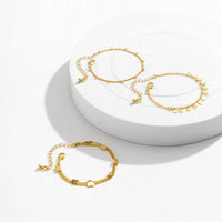 Thumbnail for Dainty Sequin Heart Charm Stackable Bracelet Set - ArtGalleryZen