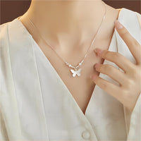 Thumbnail for Dainty Silver Butterfly Necklace - ArtGalleryZen