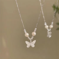Thumbnail for Dainty Silver Filled Butterfly Necklace - ArtGalleryZen