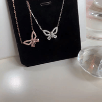 Thumbnail for Dainty Sterling Silver Zirconia Butterfly Necklace - ArtGalleryZen
