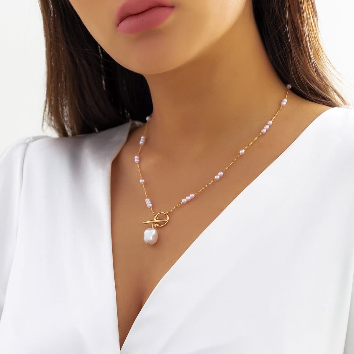Dainty Pearl Necklace In 925 Sterling Silver With Zircon, 24k Gold Pla –  Sunaka Jewelry