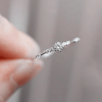 Thumbnail for Dainty Zirconia Diamond Ring - ArtGalleryZen