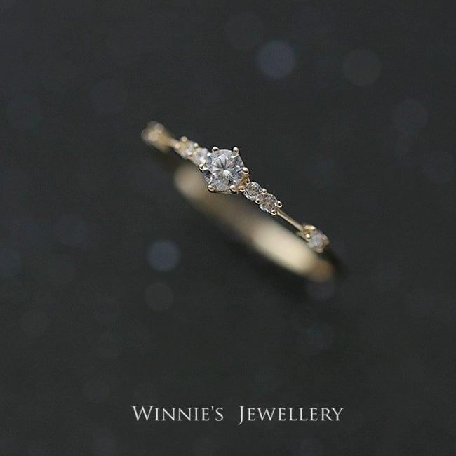 Dainty Zirconia Diamond Ring - ArtGalleryZen