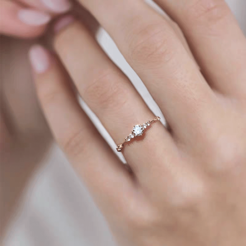Dainty Zirconia Diamond Ring - ArtGalleryZen
