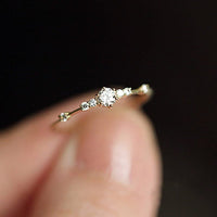 Thumbnail for Dainty Zirconia Diamond Ring - ArtGalleryZen