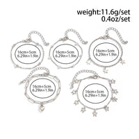 Thumbnail for Delicate Layered Heart Butterfly Star Tassel Pearl Cable Chain Bracelet Set - ArtGalleryZen