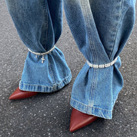 Thumbnail for Elegant 2pcs Cross Charm Pearl Chain Anklet Set - ArtGalleryZen