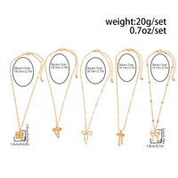 Thumbnail for Elegant 5pcs Enamel Bowknot Charm Necklace Set - ArtGalleryZen