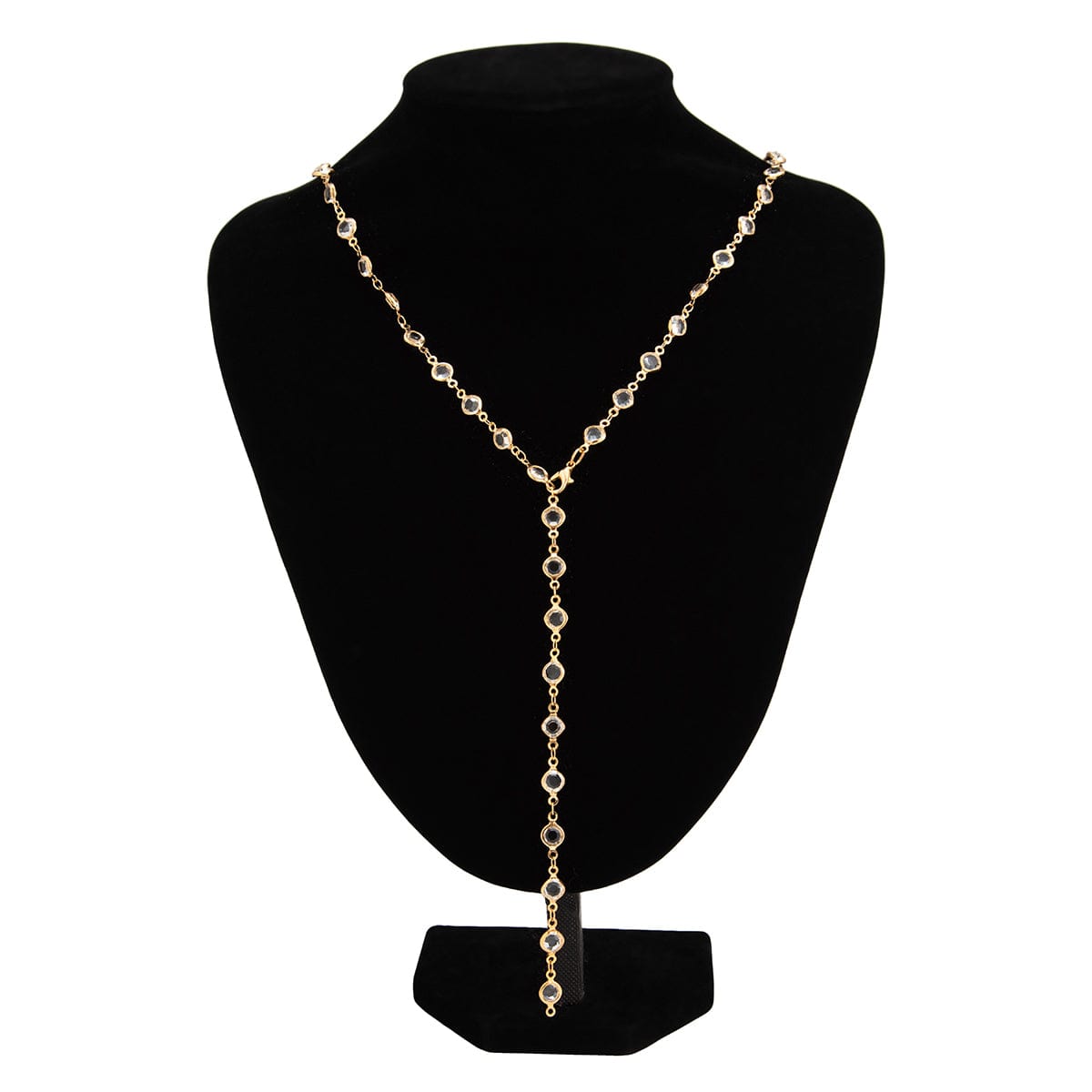 Elegant Crystal Long Chain Y Necklace - ArtGalleryZen