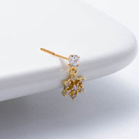 Thumbnail for Elegant CZ Inlaid Stainless Steel Heart Snowflake Floral Nose Piercing Nose Stud - ArtGalleryZen