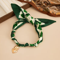 Thumbnail for Elegant Flame Heart Pendant Silk Scarf Choker Necklace - ArtGalleryZen