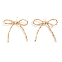 Thumbnail for Elegant Gold Silver Plated Bowknot Earrings - ArtGalleryZen