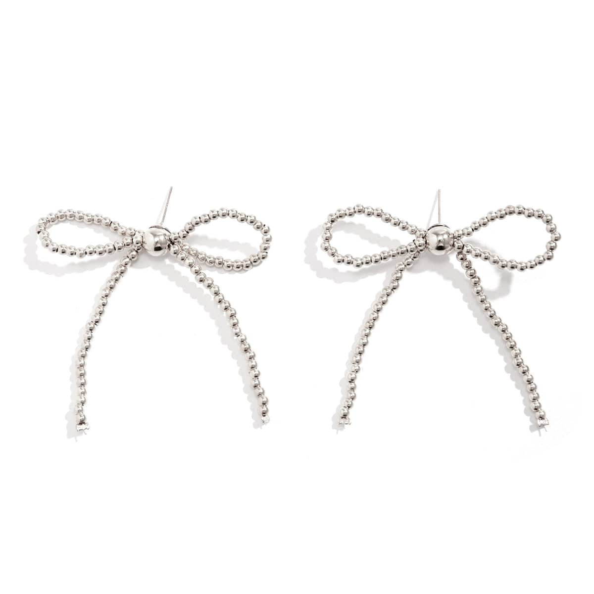 Elegant Gold Silver Plated Bowknot Earrings - ArtGalleryZen