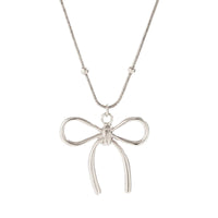 Thumbnail for Elegant Gold Silver Plated Bowknot Pendant Necklace - ArtGalleryZen