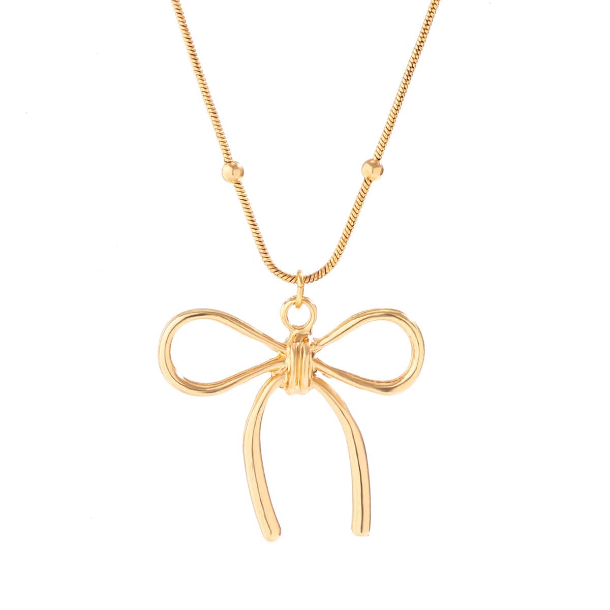 Elegant Gold Silver Plated Bowknot Pendant Necklace - ArtGalleryZen