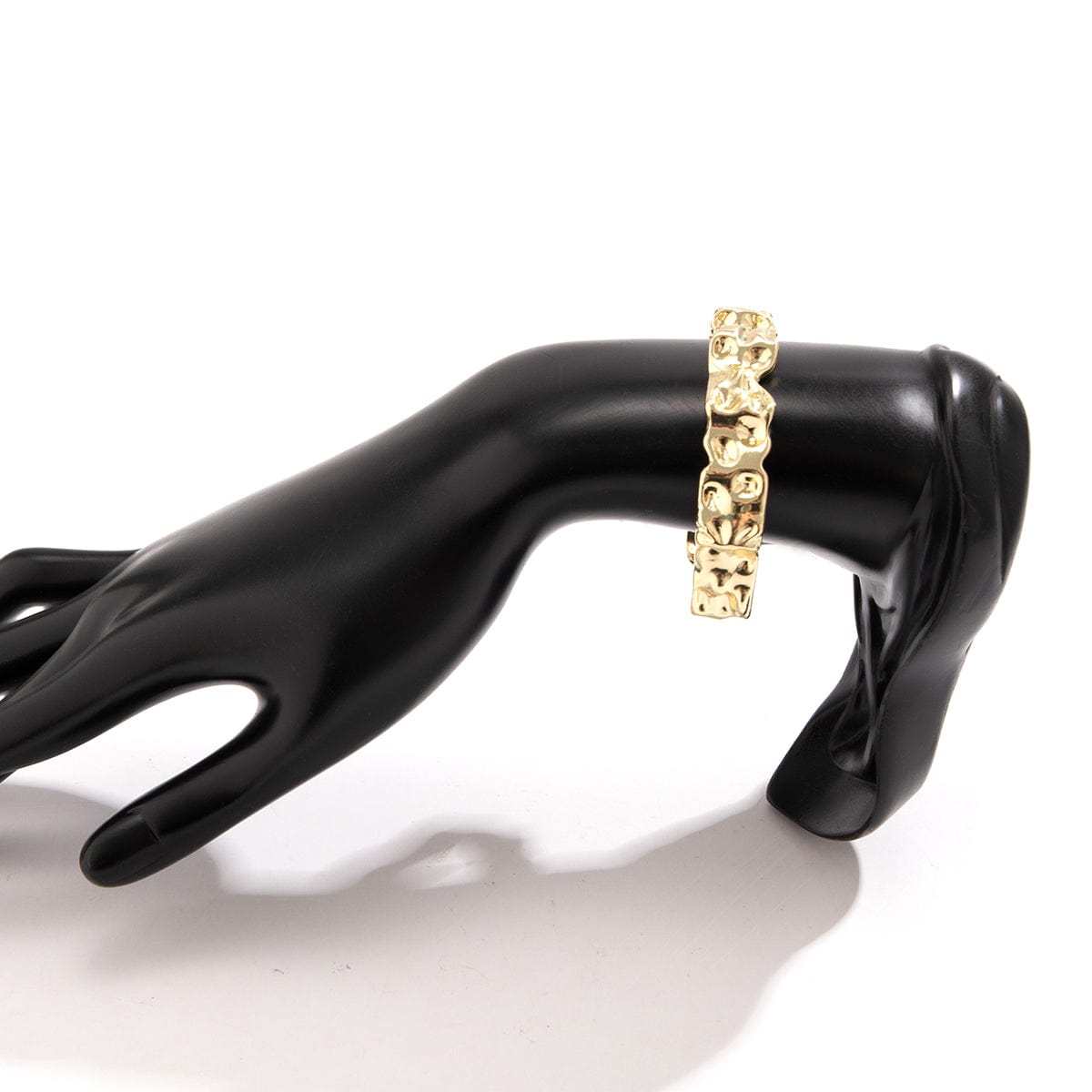 Elegant Irregular Pleated Open Cuff Bracelet - ArtGalleryZen