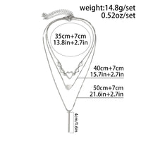 Thumbnail for Elegant Layered Heart Bar Pendant Chain Necklace Set - ArtGalleryZen