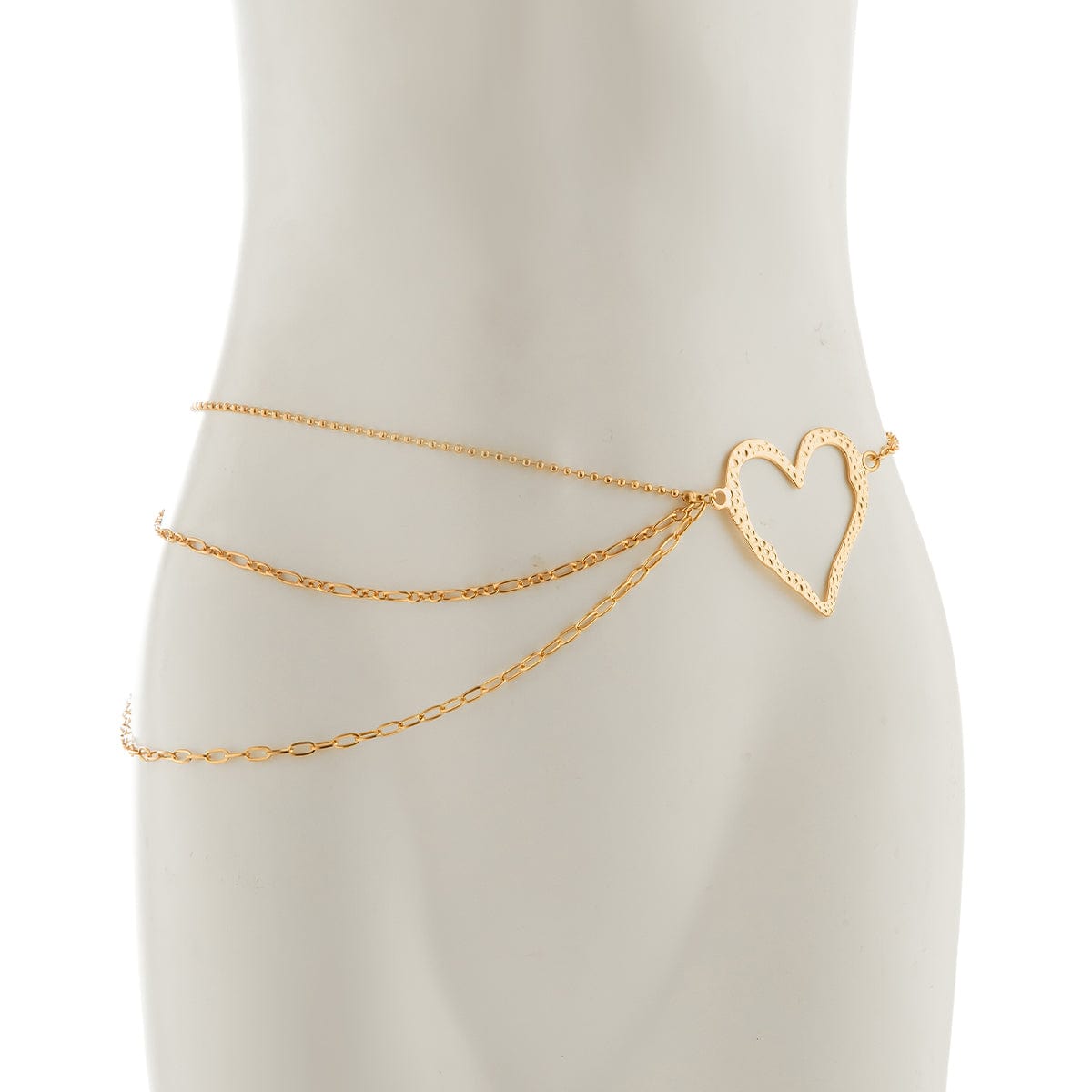 Elegant Layered Hollow Heart Charm Waist Chain - ArtGalleryZen