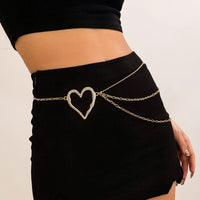 Thumbnail for Elegant Layered Hollow Heart Charm Waist Chain - ArtGalleryZen