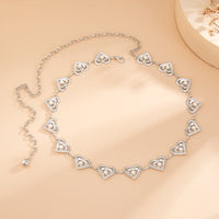 Thumbnail for Elegant Layered Hollow Heart Pearl Waist Chain - ArtGalleryZen