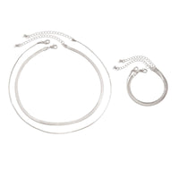 Thumbnail for Elegant Layered Snake Chain Necklace Bracelet Set - ArtGalleryZen