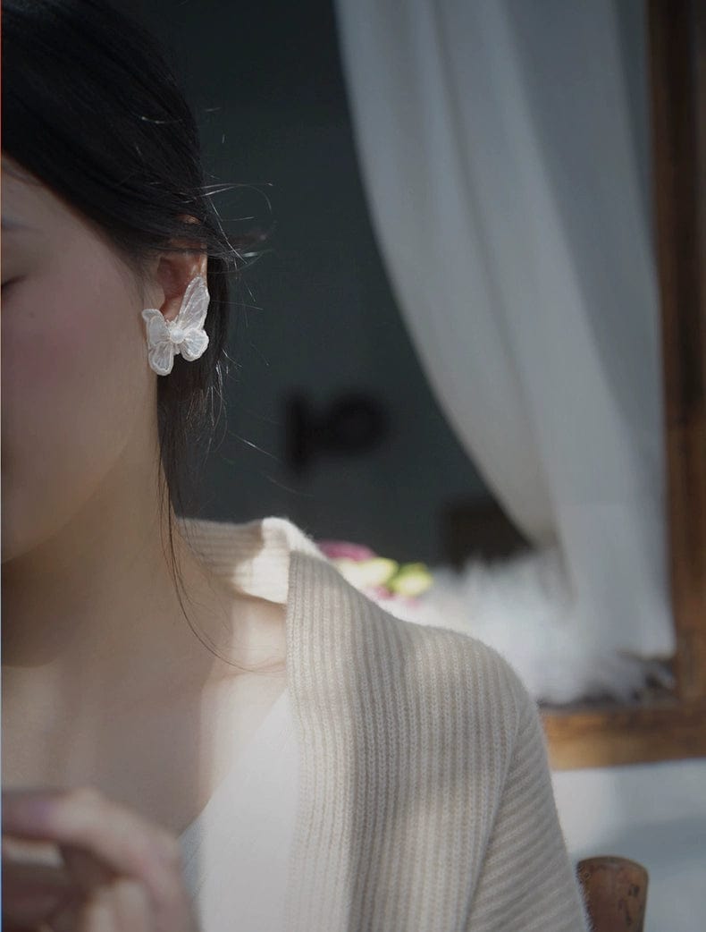 Embroidery Lace Butterfly Earrings - ArtGalleryZen