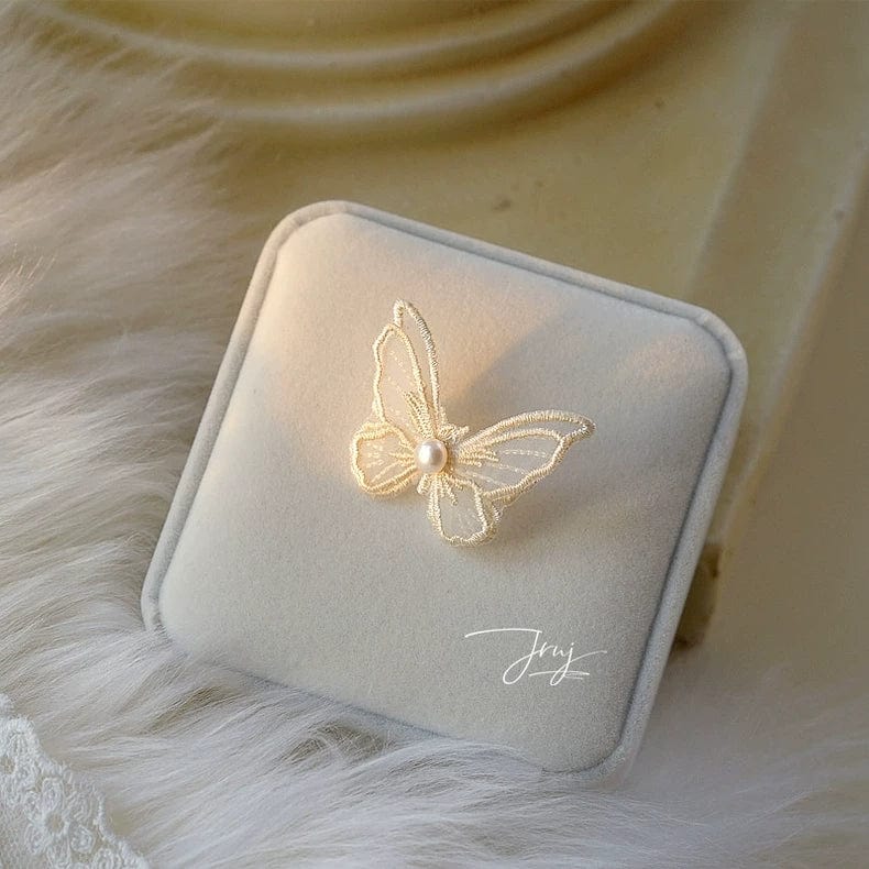 Embroidery Lace Butterfly Earrings - ArtGalleryZen