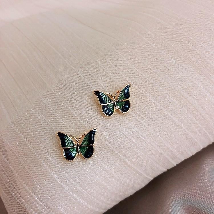 Enamel Butterfly Earrings - ArtGalleryZen