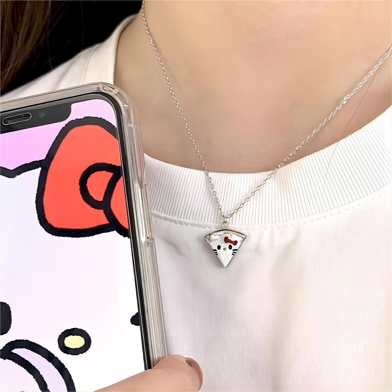 Enamel Magnetic Sanrio Family Matching Necklace - ArtGalleryZen