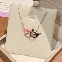 Thumbnail for Enamel Sanrio Kuromi My Melody Mobius Strip Necklace - ArtGalleryZen