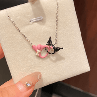Thumbnail for Enamel Sanrio Kuromi My Melody Mobius Strip Necklace - ArtGalleryZen
