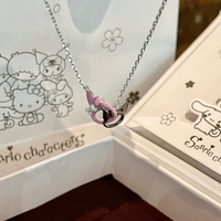 Thumbnail for Enamel Sanrio Kuromi My Melody Mobius Strip Necklace - ArtGalleryZen
