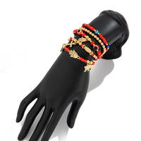 Thumbnail for Ethnic style 5pcs Evil Eye Hamsa Charm Crystal Beaded Bracelet Set - ArtGalleryZen