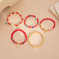 Thumbnail for Ethnic style 5pcs Evil Eye Hamsa Charm Crystal Beaded Bracelet Set - ArtGalleryZen