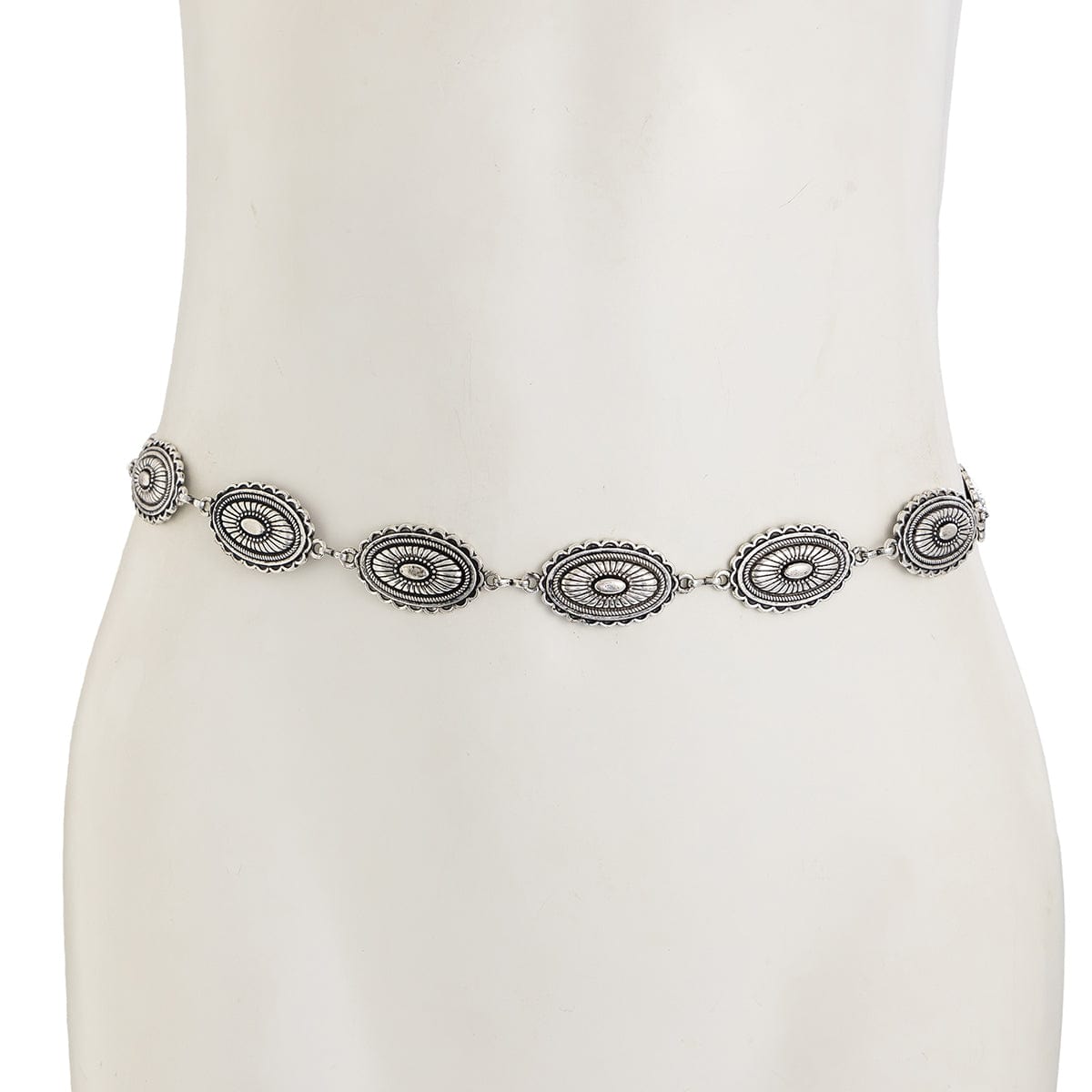 Ethnic Style Carved Oval Waist Chain - ArtGalleryZen