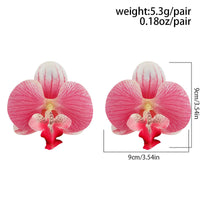 Thumbnail for Exaggerated Butterfly Orchid Flower Stud Earrings - ArtGalleryZen