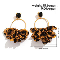 Thumbnail for Exaggerated Leopard Fabric Hoop Dangle Earrings - ArtGalleryZen