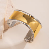 Thumbnail for French Style Gold Silver Plated Glossy Open Cuff Bracelet - ArtGalleryZen
