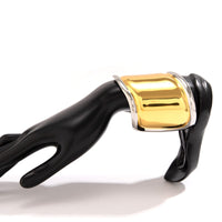 Thumbnail for French Style Gold Silver Plated Wide Glossy Open Cuff Bracelet - ArtGalleryZen